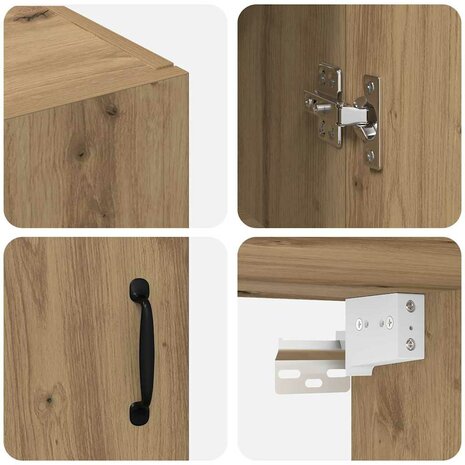 Opbergkast Wandgemonteerd Artisan Eiken 69,5 x 34 x 90 cm 9