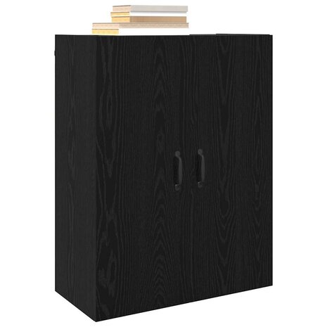 Opbergkast Wandgemonteerd Zwart Eiken 69,5 x 34 x 90 cm 3