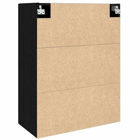 Opbergkast Wandgemonteerd Zwart Eiken 69,5 x 34 x 90 cm 8