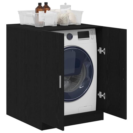 Wasmachinekast met opslag Zwart Eiken 70,5 x 71,5 x 91,5 cm 3