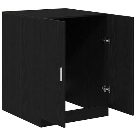 Wasmachinekast met opslag Zwart Eiken 70,5 x 71,5 x 91,5 cm 5