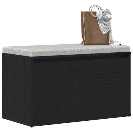 Bank met lade met opslag Zwart 80 x 40 x 45 cm Bewerkt hout 3
