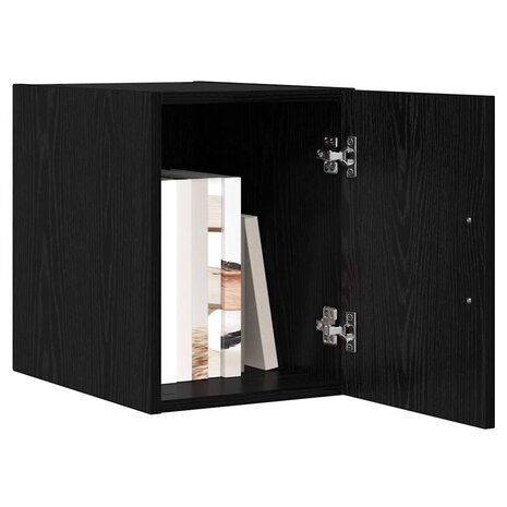 Wandkast Zwart Eiken 30 x 42,5 x 39,5 cm Bewerkt hout 3