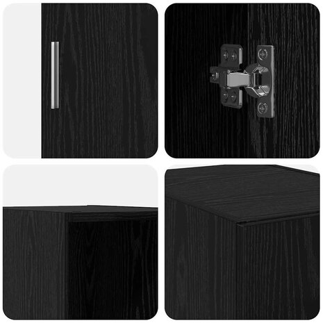 Wandkast Zwart Eiken 30 x 42,5 x 39,5 cm Bewerkt hout 8