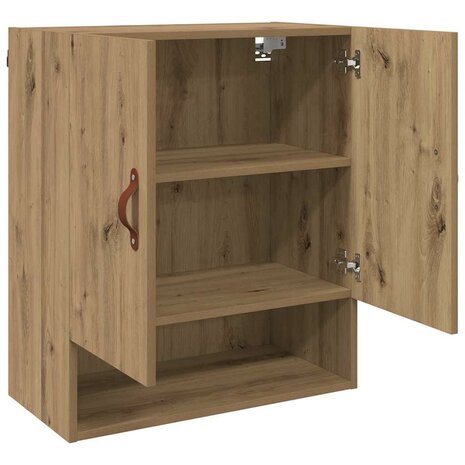 Wandkast artisanaal eikenkleurig 60 x 31 x 70 cm Bewerkt hout 5