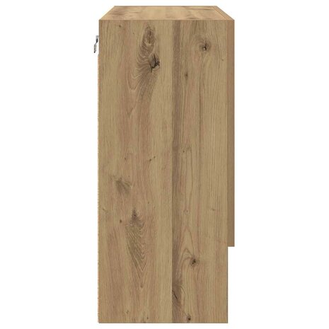 Wandkast artisanaal eikenkleurig 60 x 31 x 70 cm Bewerkt hout 7