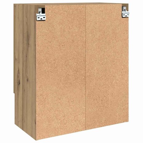 Wandkast artisanaal eikenkleurig 60 x 31 x 70 cm Bewerkt hout 8