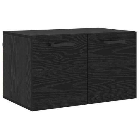 Wandkast Zwart Eiken 60 x 36,5 x 35 cm Bewerkt hout 2