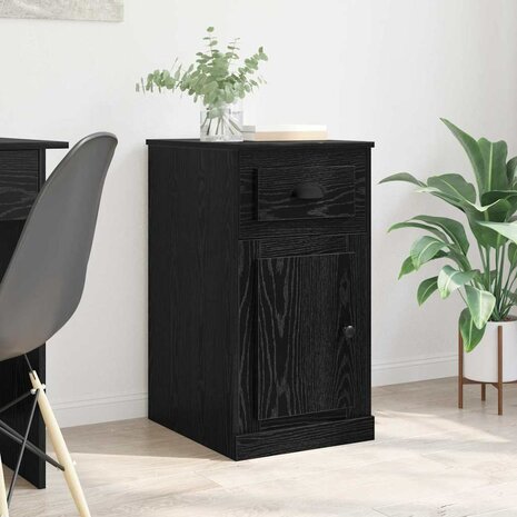 Bijzetkast Zwart Eiken 40 x 50 x 75 cm Bewerkt hout 1