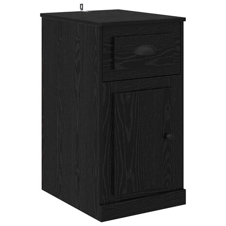 Bijzetkast Zwart Eiken 40 x 50 x 75 cm Bewerkt hout 2