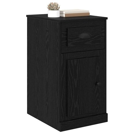 Bijzetkast Zwart Eiken 40 x 50 x 75 cm Bewerkt hout 3