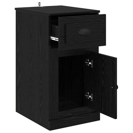 Bijzetkast Zwart Eiken 40 x 50 x 75 cm Bewerkt hout 5