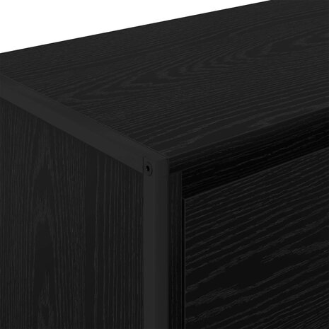 Bijzetkast Zwart Eiken 79 x 36 x 75 cm Bewerkt hout 9