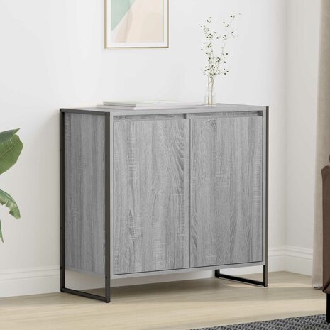 Bijzetkast Grijs Sonoma 79 x 36 x 75 cm Bewerkt hout 1