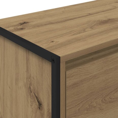 Bijzetkast Ambachtelijk eiken 79 x 36 x 75 cm Bewerkt hout 9