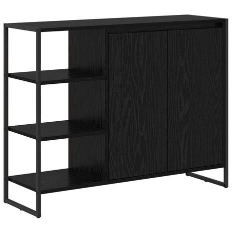 Bijzetkast Zwart Eiken 96.5 x 30 x 75 cm Bewerkt hout 2