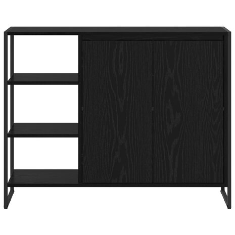 Bijzetkast Zwart Eiken 96.5 x 30 x 75 cm Bewerkt hout 6