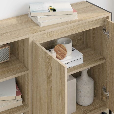 Bijzetkast Sonoma 96.5 x 30 x 75 cm Bewerkt hout 4