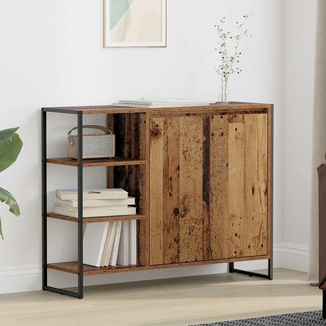 Bijzetkast Oud Hout 96.5 x 30 x 75 cm Bewerkt hout 1