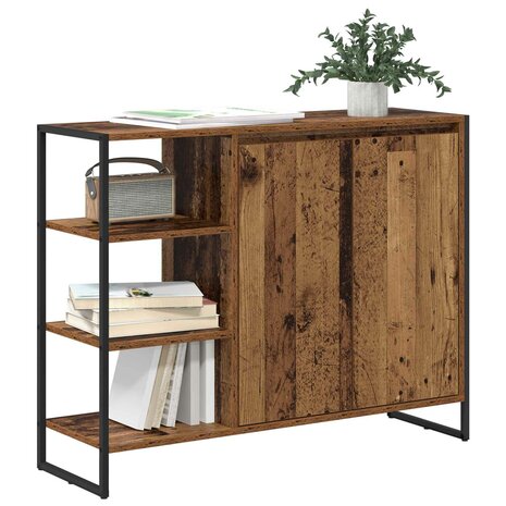 Bijzetkast Oud Hout 96.5 x 30 x 75 cm Bewerkt hout 3