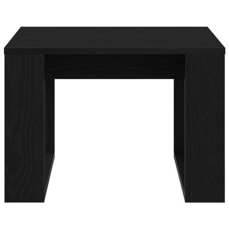 Salontafel Zwart Eiken 50 x 50 x 35 cm Bewerkt hout 6