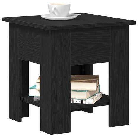 Salontafel Zwart Eiken 40 x 40 x 42 cm Bewerkt hout 3