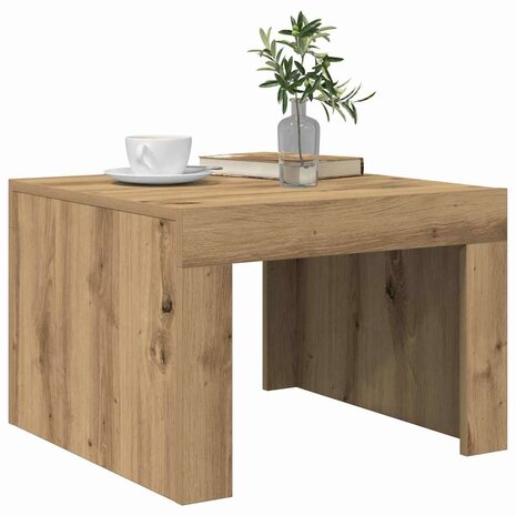 Salontafel Artisan Eiken 50 x 50 x 35 cm Bewerkt hout 3