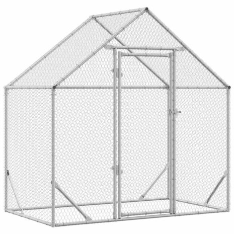 Kippenhok Zilver 170 x 100 x 177 cm Gegalvaniseerd staal 2