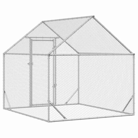 Kippenhok Zilver 200x170x177cm Gegalvaniseerd staal 6
