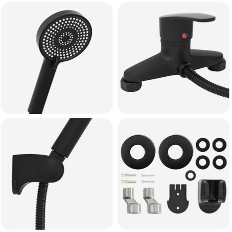 Doucheset Zwart G 1 / 2 inch 6