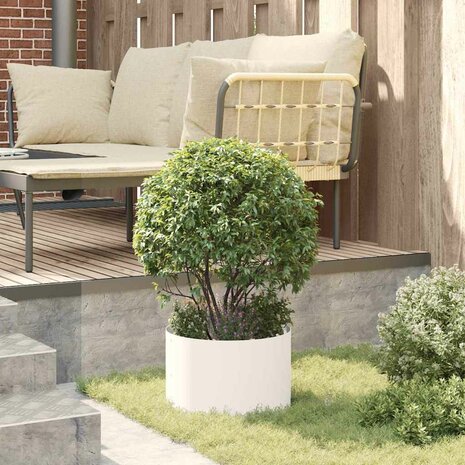 Tuin Bloempot Wit 30 x 30 x 20 cm Koudgewalst staal 4