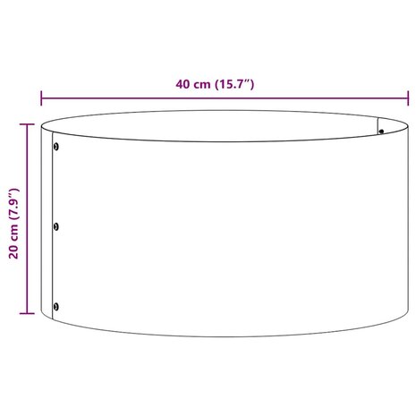 Tuin Bloempot Wit 40 x 40 x 20 cm Staal 9