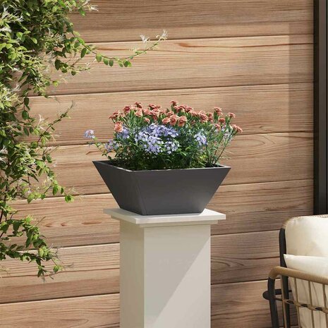 Tuin Bloempot Zwart 35 x 35 x 15 cm Koudgewalst staal 4