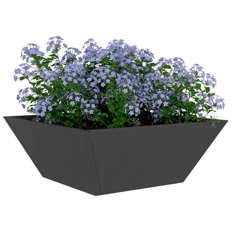 Tuin Bloempot Zwart 40 x 40 x 15 cm Koudgewalst staal 3