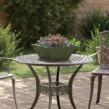 Tuin Bloempot Olijf Groen 40 x 40 x 15 cm Koudgewalst staal 1