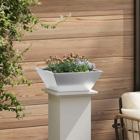 Tuin Bloempot Zilver 40 x 40 x 15 cm Gegalvaniseerd staal 4