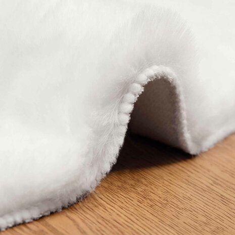 Nep Konijnenbont Tapijt Olite Wit &Oslash; 80 cm Polyester 5