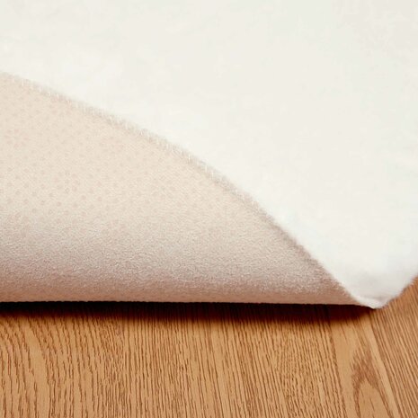 Nep Konijnenbont Tapijt Olite Cr&egrave;me &Oslash; 80 cm Polyester 8