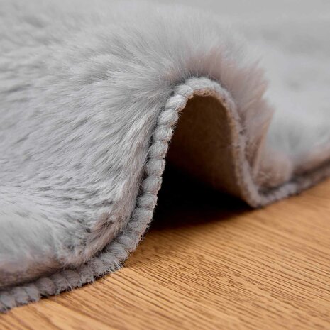 Nep Konijnenbont Tapijt Olite Grijs &Oslash; 80 cm Polyester 5