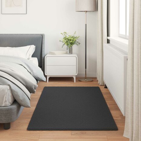 Nep Konijnenbont Tapijt Olite Zwart 60 x 110 cm Polyester 4