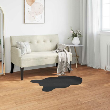 Nep Konijnenbont Tapijt Olite Zwart 50 x 80 cm Polyester 1