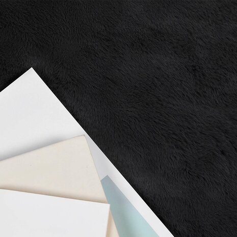Nep Konijnenbont Tapijt Olite Zwart 50 x 80 cm Polyester 3