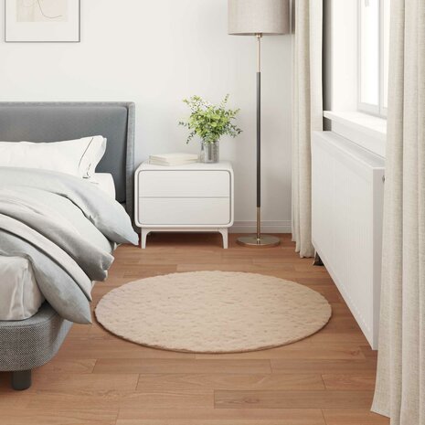 Nep Konijnenbont Tapijt Olite Taupe &Oslash; 80 cm Polyester 4