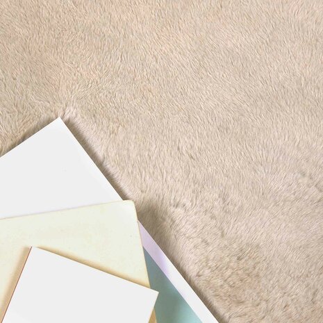 Nep Konijnenbont Tapijt Olite Taupe 80 x 120 cm Polyester 3