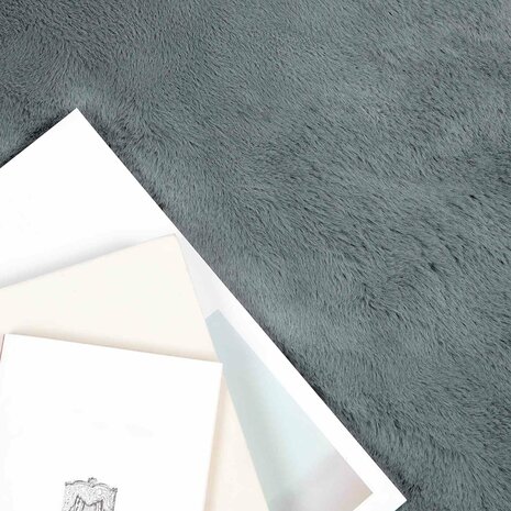 Nep Konijnenbont Tapijt Olite Antraciet &Oslash; 80 cm Polyester 3