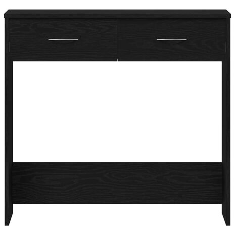 Bureau met lade Zwart Eiken 80 x 40 x 75 cm Bewerkt hout 7