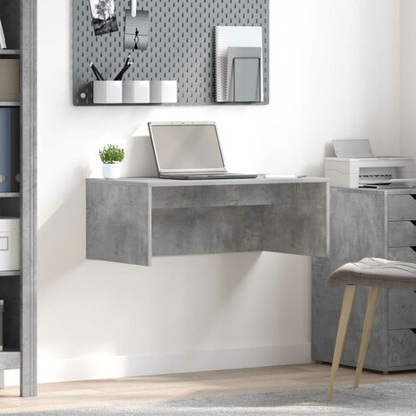 Aan de muur bevestigd bureau Beton Grijs 80 x 45 x 30 cm 1