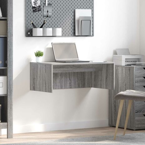 Aan de muur bevestigd bureau Grijs Sonoma 80 x 45 x 30 cm 1