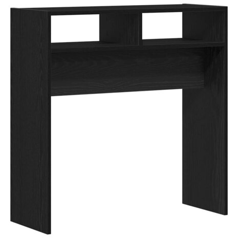 Wandtafel Zwart Eiken 78 x 30 x 80 cm Bewerkt hout 5