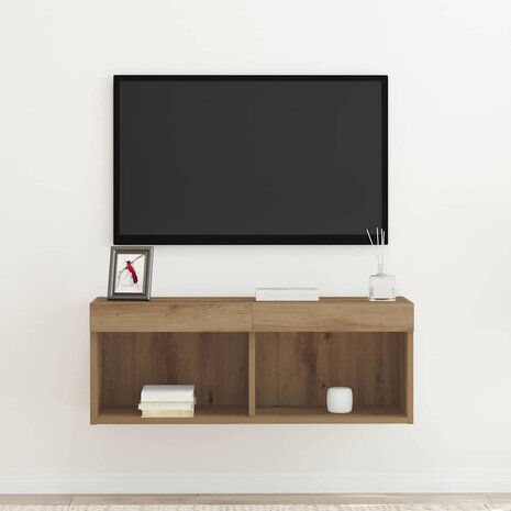 Tv-meubelset artisanaal eikenkleurig 80 x 30 x 30 cm 5